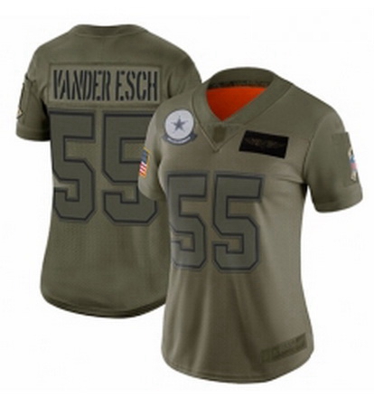 Womens Dallas Cowboys 55 Leighton Vander Esch Limited Camo 2019 Salute to Service Football Jersey