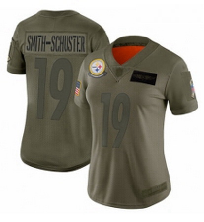 Womens Pittsburgh Steelers 19 JuJu Smith Schuster Limited Camo 2019 Salute to Service Football Jerse