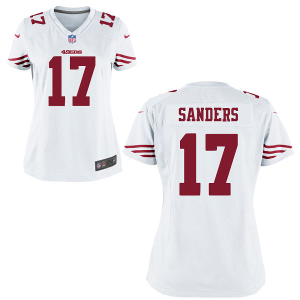 Women 49ers 17 Emmanuel Sanders White Game Stitched NFL Jersey