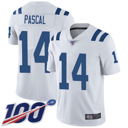 Youth Zach Pascal Limited Road Jersey 14 Football Indianapolis Colts White 100th