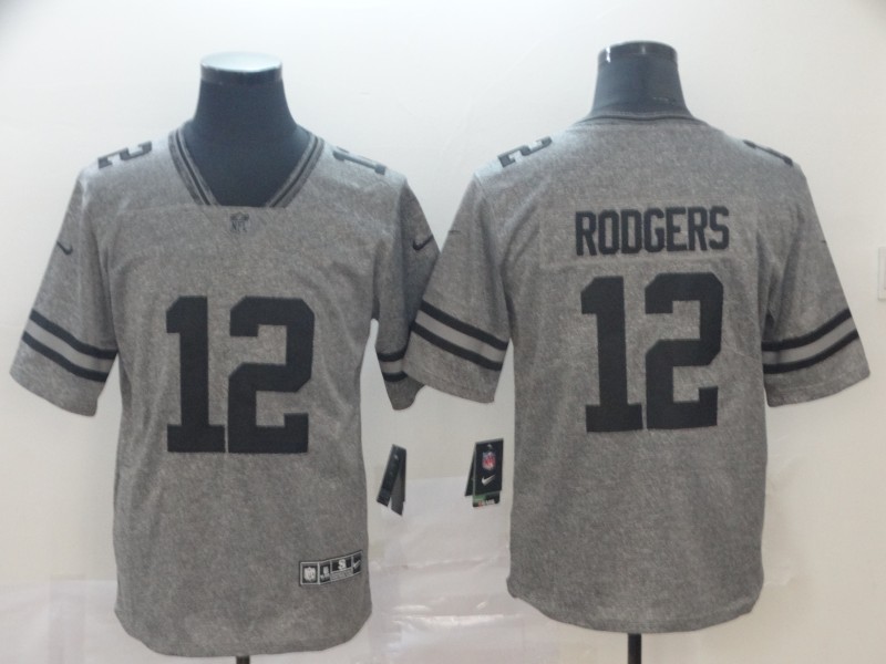 Packers 12 Aaron Rodgers Gray Gridiron Gray Vapor Untouchable Limited Jersey