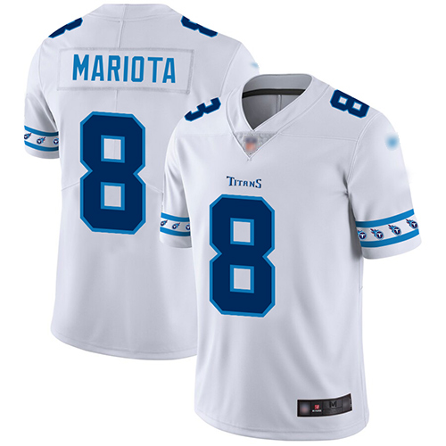 Titans 8 Marcus Mariota White Mens Stitched Football Limited Team Logo Fashion Jersey