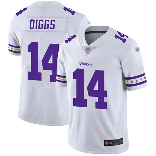 Vikings 14 Stefon Diggs White Mens Stitched Football Limited Team Logo Fashion Jersey