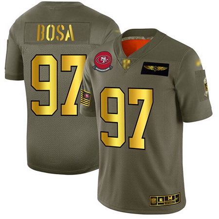 49ers 97 Nick Bosa Camo Gold Men Stitched Football Limited 2019 Salute To Service Jersey