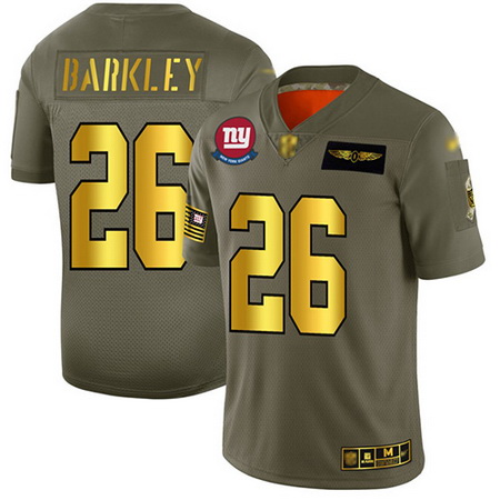 Giants 26 Saquon Barkley Camo Gold Men Stitched Football Limited 2019 Salute To Service Jersey