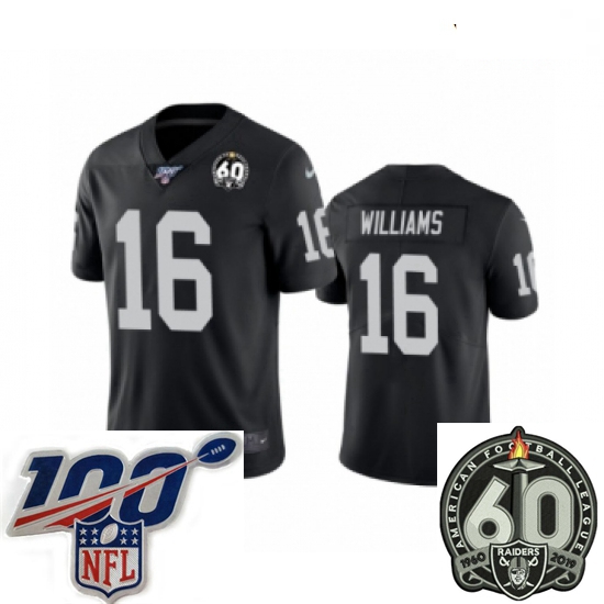 Youth Oakland Raiders #16 Tyrell Williams Black 60th Anniversary Vapor Untouchable Limited Player 10