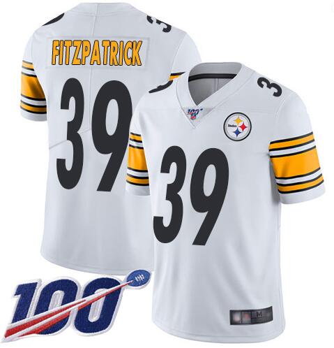 Steelers #39 Minkah Fitzpatrick White Men's Stitched Football 100th Season Vapor Limited Jersey