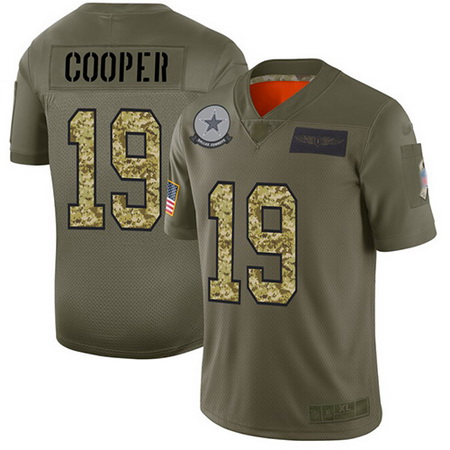 Cowboys 19 Amari Cooper Olive Camo Men Stitched Football Limited 2019 Salute To Service Jersey