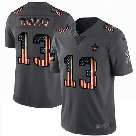 Nike Saints 13 Michael Thomas 2019 Salute To Service USA Flag Fashion Limited Jersey