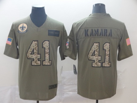 Nike Saints 41 Alvin Kamara Olive Camo Salute To Service Limited Jersey