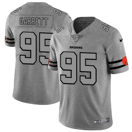 Nike Browns 95 Myles Garrett 2019 Gray Gridiron Gray Vapor Untouchable Limited Jersey