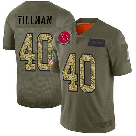 Nike Cardinals 40 Pat Tillman Olive Camo Men Stitched Football Limited 2019 Salute To Service Jersey