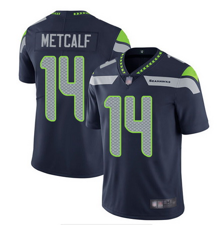 Nike Seahawks 14 D K  Metcalf Navy Vapor Untouchable Limited Jersey