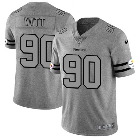 Nike Steelers 90 T J  Watt 2019 Gray Gridiron Gray Vapor Untouchable Limited Jersey