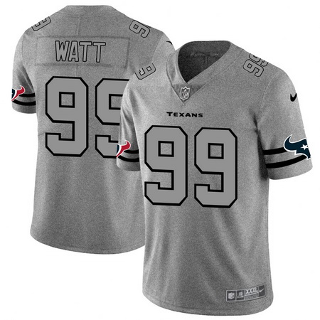 Nike Texans 99 J J  Watt 2019 Gray Gridiron Gray Vapor Untouchable Limited Jersey