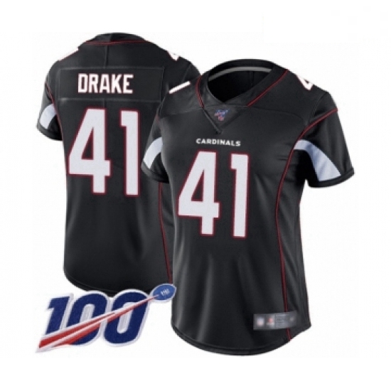 Women's Arizona Cardinals #41 Kenyan Drake Black Alternate Vapor Untouchable Limited Player 100th Se