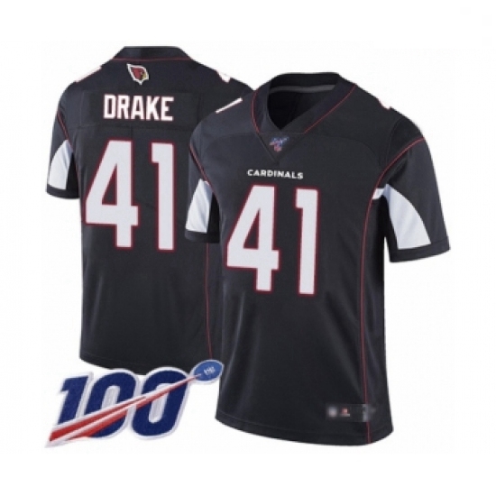 Men Arizona Cardinals #41 Kenyan Drake Black Alternate Vapor Untouchable Limited Player 100th Season