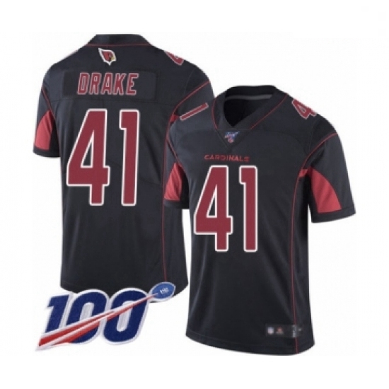 Men Arizona Cardinals #41 Kenyan Drake Limited Black Rush Vapor Untouchable 100th Season Football Je