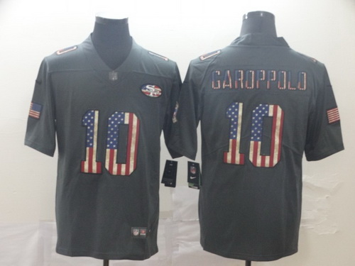 49ers 10 Jimmy Garoppolo 2019 Salute To Service USA Flag Fashion Limited Jersey