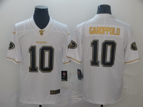 49ers 10 Jimmy Garoppolo White Gold Vapor Untouchable Limited Jersey