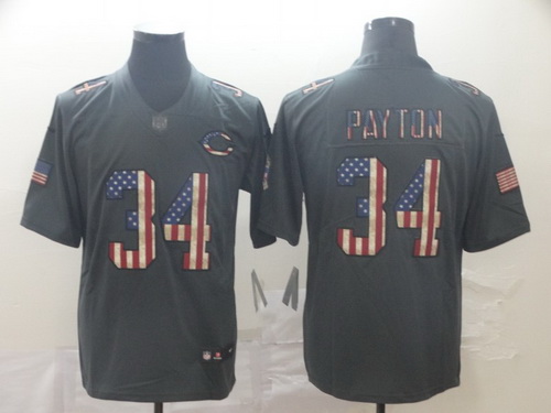 Bears 34 Walter Payton 2019 Salute To Service USA Flag Fashion Limited Jersey