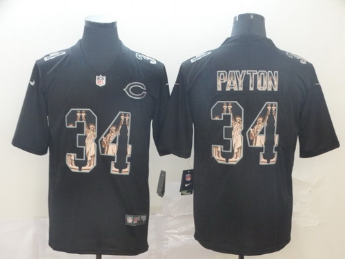 Bears 34 Walter Payton Black Statue Of Liberty Limited Jersey