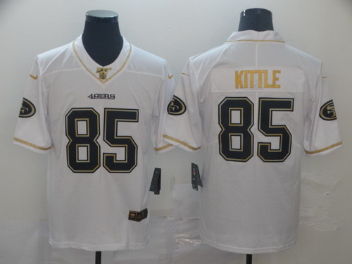 49ers 85 George Kittle White Gold Vapor Untouchable Limited Jersey