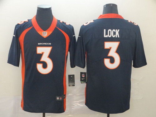 Broncos 3 Drew Lock Navy Vapor Untouchable Limited Jersey