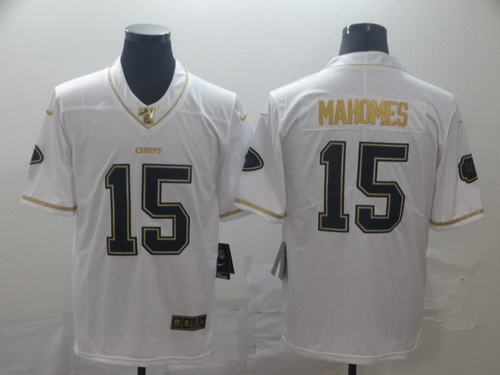 Chiefs 15 Patrick Mahomes White Gold Vapor Untouchable Limited Jersey