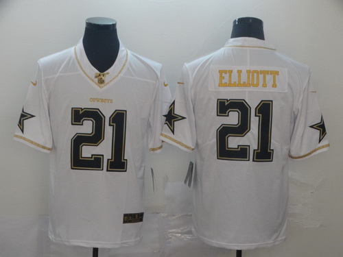 Cowboys 21 Ezekiel Elliott White Gold Vapor Untouchable Limited Jersey