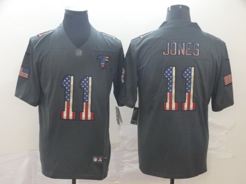 Falcons 11 Julio Jones 2019 Salute To Service USA Flag Fashion Limited Jersey