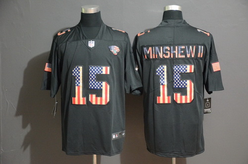 Jaguars 15 Gardner Minshew II 2019 Black Salute To Service USA Flag Fashion Limited Jersey