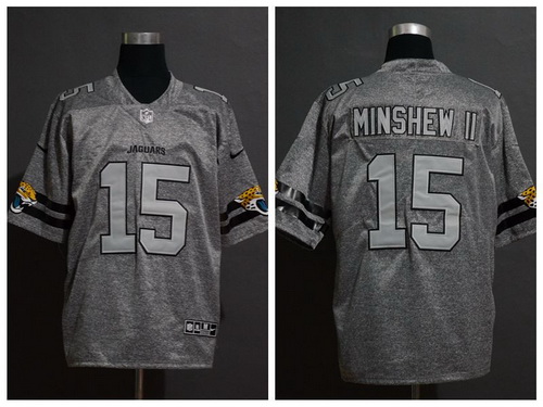 Jaguars 15 Gardner Minshew II 2019 Gray Gridiron Gray Vapor Untouchable Limited Jersey