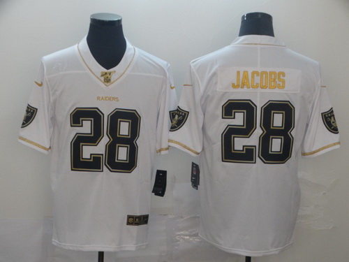 Raiders 28 Josh Jacobs White Gold Vapor Untouchable Limited Jersey