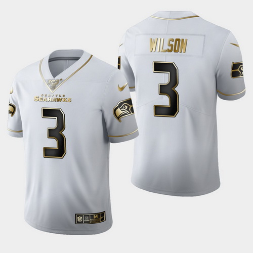 Seahawks 3 Russell Wilson White 100th Season Vapor Untouchable Limited Jersey