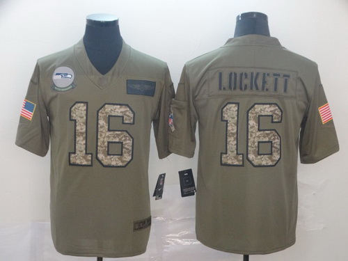 Seahawks 16 Tyler Lockett 2019 Olive Camo Salute To Service Limited Jersey