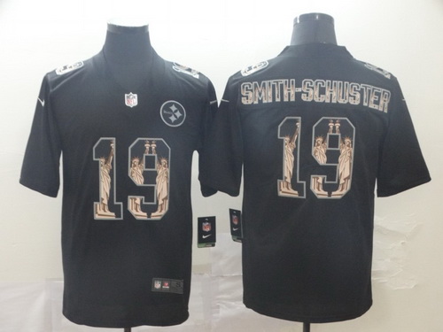 Steelers 19 JuJu Smith Schuster Black Statue Of Liberty Limited Jersey