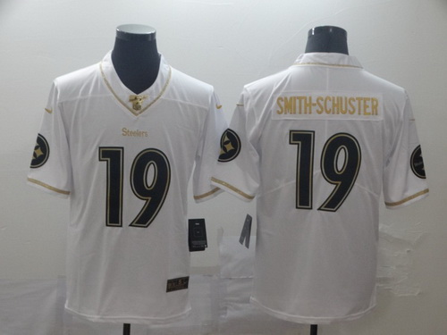 Steelers 19 JuJu Smith Schuster White Gold Vapor Untouchable Limited Jersey