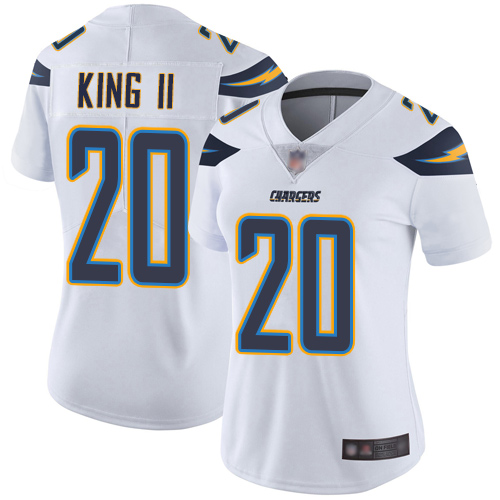 Women Chargers 20 Desmond King II White Stitched Football Vapor Untouchable Limited Jersey