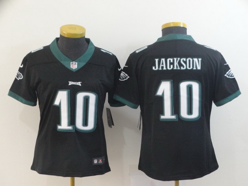 Women Eagles 10 DeSean Jackson Black Vapor Untouchable Limited Jersey