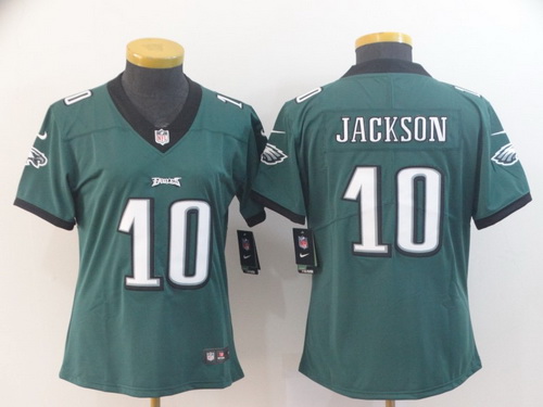 Women Eagles 10 DeSean Jackson Green Vapor Untouchable Limited Jersey