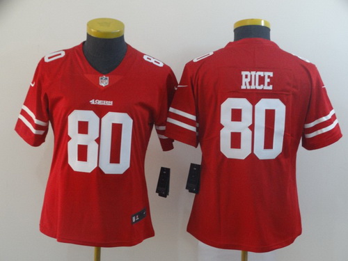 Women Nike 49ers 80 Jerry Rice Red Vapor Untouchable Limited Jersey