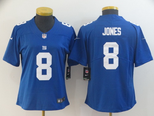 Women Nike Giants 8 Daniel Jones Royal Vapor Untouchable Limited Jersey