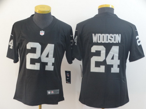 Women Nike Raiders 24 Charles Woodson Black Vapor Untouchable Limited Jersey