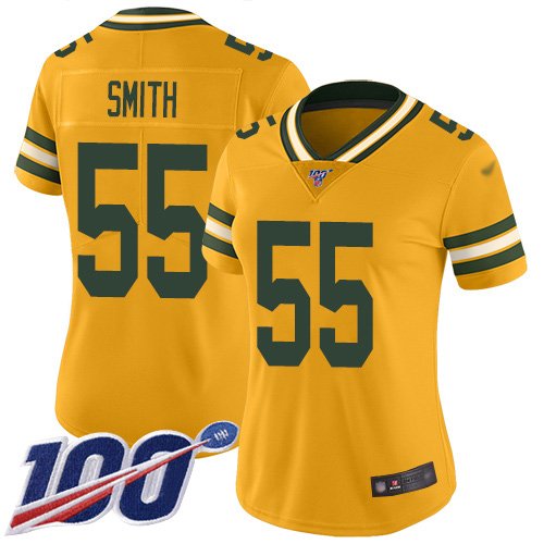 Women Packers 55 Za 27Darius Smith Gold Stitched Football Limited Inverted Legend 100th Season Jerse