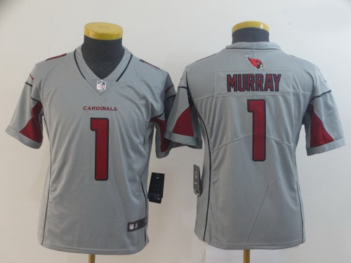 Youth Nike Cardinals 1 Kyler Murray Silver Inverted Legend Jersey