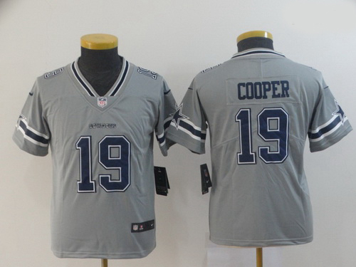 Youth Nike Cowboys 19 Amari Cooper Gray Inverted Legend Limited Jersey