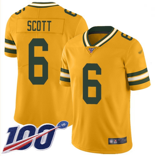 Youth Packers 6 JK Scott Gold Stitched Football Limited Inverted