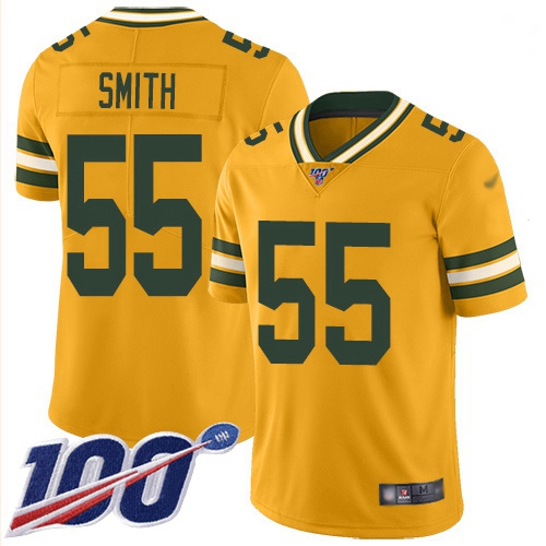 Youth Packers 55 Za 27Darius Smith Gold Stitched Football Limited Inverted Legend 100th Season Jerse