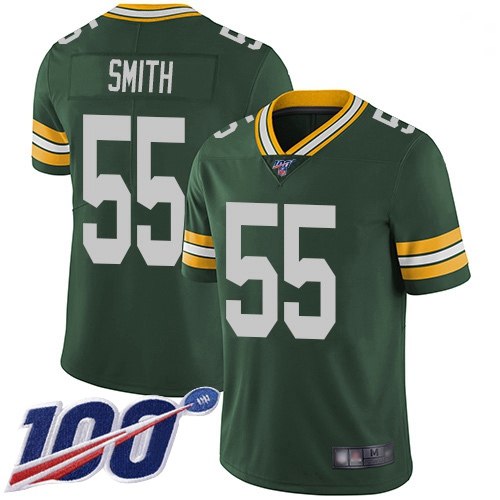 Youth Packers 55 Za 27Darius Smith Green Team Color Stitched Football 100th Season Vapor Limited Jer